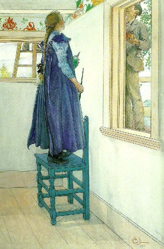 Carl Larsson suzanne och en ann Norge oil painting art